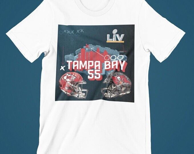 Kansas City Tampa Bay Super Bowl 55 White T Shirt S2XL