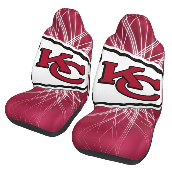 Kansas_City Team Car Seat Cover (2 Pack) Seat Anti-Dust and Anti-Stain Cover Car Interior Decoration Fits Most Seats Easy to Install American Football Fans Gift