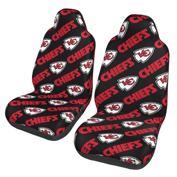 Kansas_City Team Car Seat Cover (2 Pack) Seat Anti-Dust and Anti-Stain Cover Car Interior Decoration Fits Most Seats Easy to Install American Football Fans Gift