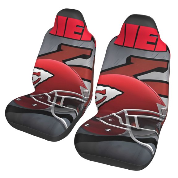 Kansas_City Team Car Seat Cover (2 Pack) Seat Anti-Dust and Anti-Stain Cover Car Interior Decoration Fits Most Seats Easy to Install American Football Fans Gift