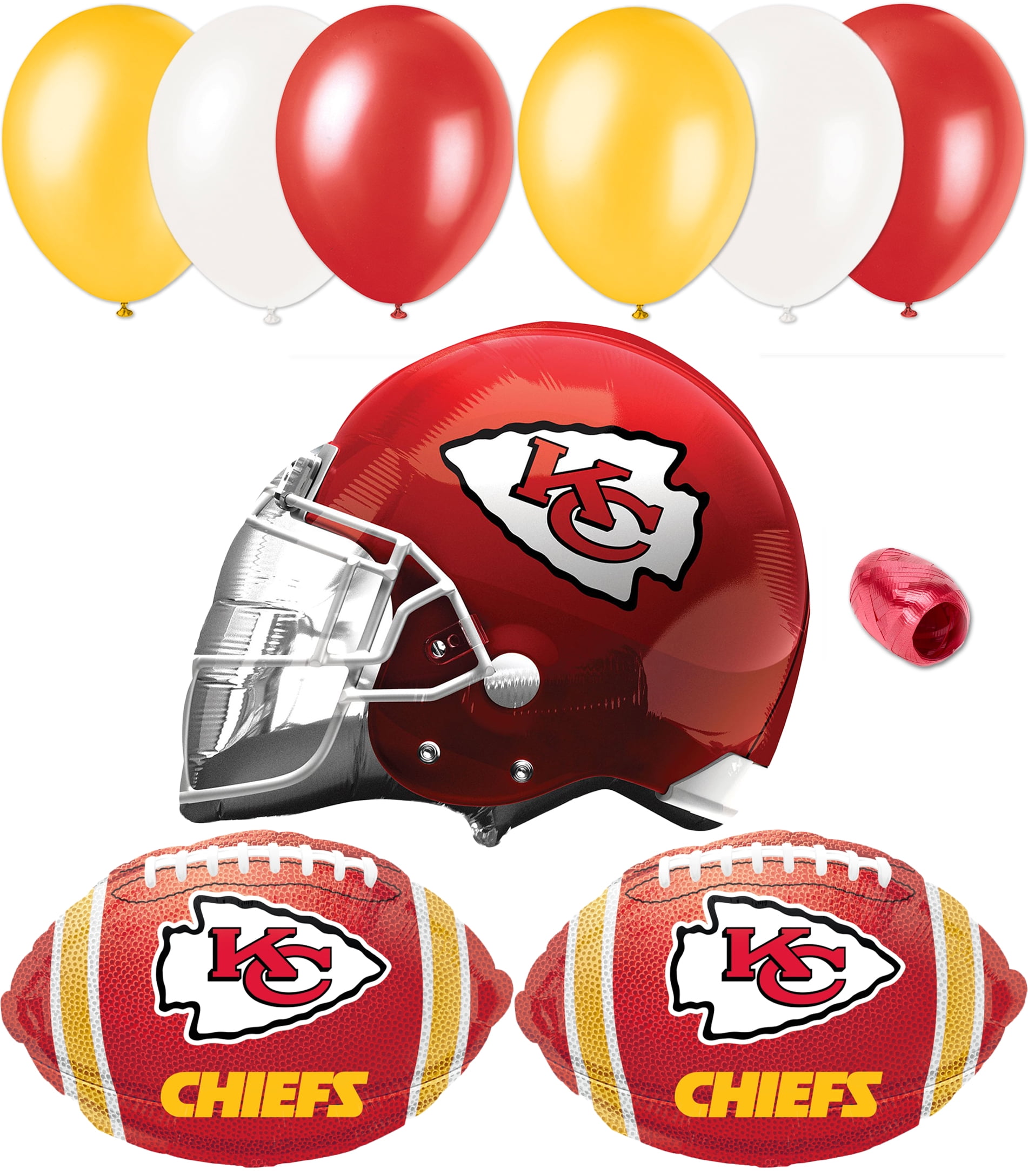 Kansas City Team Helmet Playoffs Football Party 10pc Balloon Pack Red Gold