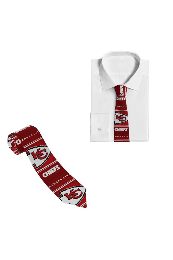 Kansas_City Team Men's Necktie Silk Tie Is Flat And Crisp Fashion Tie Anti-Floating Buckle Design On The Back Three-Dimensional And Stylish Suit Tie American Football Fan Gift