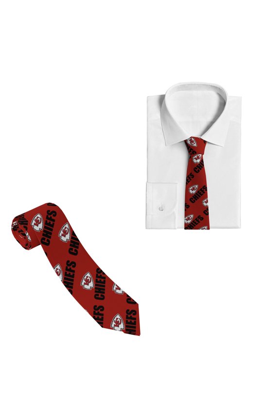 Kansas_City Team Men's Necktie Silk Tie Is Flat And Crisp Fashion Tie Anti-Floating Buckle Design On The Back Three-Dimensional And Stylish Suit Tie American Football Fan Gift