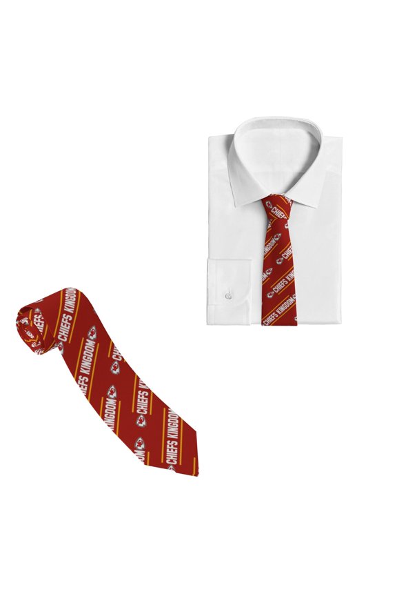 Kansas_City Team Men's Necktie Silk Tie Is Flat And Crisp Fashion Tie Anti-Floating Buckle Design On The Back Three-Dimensional And Stylish Suit Tie American Football Fan Gift