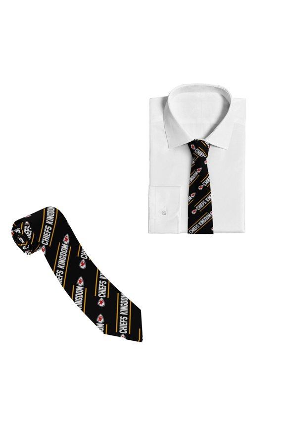 Kansas_City Team Men's Necktie Silk Tie Is Flat And Crisp Fashion Tie Anti-Floating Buckle Design On The Back Three-Dimensional And Stylish Suit Tie American Football Fan Gift