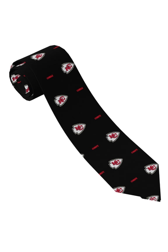 Kansas_City Team Men's Necktie Silk Tie Is Flat And Crisp, Three-Dimensional And Stylish Suit Tie Fashion Tie Anti-Floating Buckle Design On The Back American Football Fan Gift
