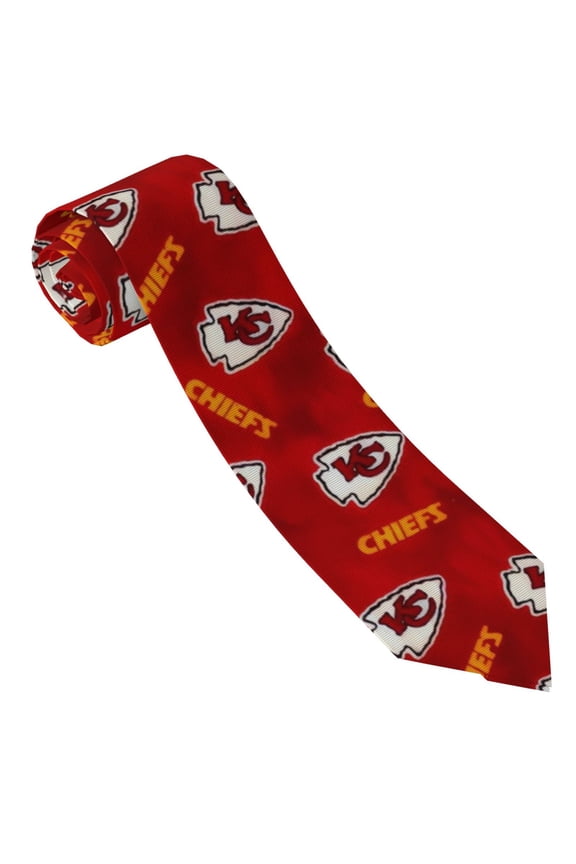 Kansas_City Team Men's Necktie Silk Tie Is Flat And Crisp, Three-Dimensional And Stylish Suit Tie Fashion Tie Anti-Floating Buckle Design On The Back American Football Fan Gift
