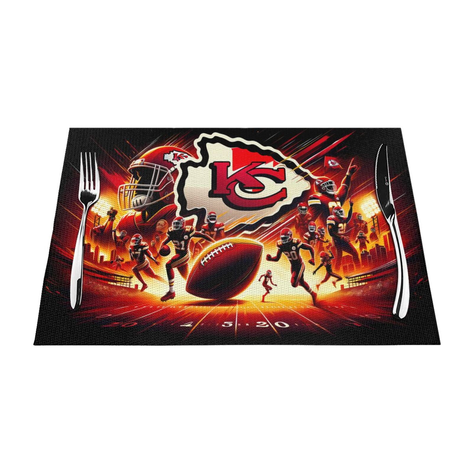 Kansas_City Team PVC Woven Dinner Plate Mat 12x18 Inch, Easy to Clean ...