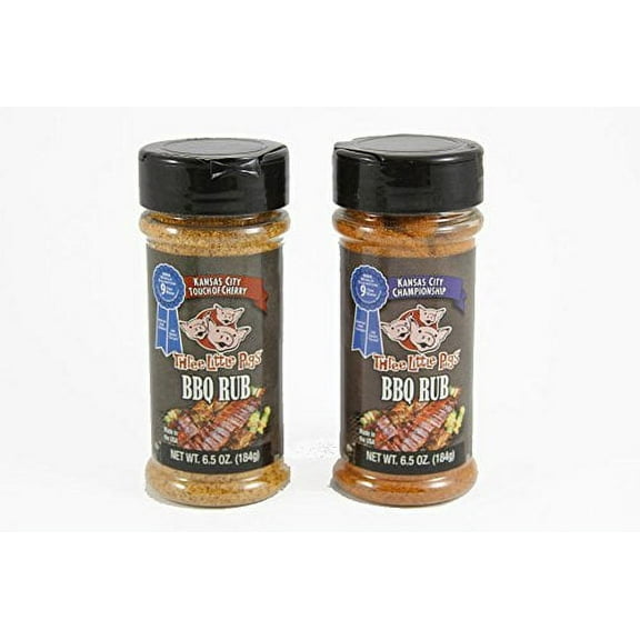 Kansas City Three Little Pigs BBQ Rub Variety Bundle - 2 Items (Kansas City Championship Three Little Pigs BBQ Rub and Kansas City Touch of Cherry Three Little Pigs BBQ Rub)