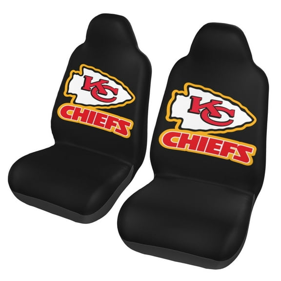 Kansas_City Two-Pack Football Team Themed Car Seat Covers, Fan Gift, Easy to Install, Suitable for Cars, Sedans, Vans, SUVs, and Trucks