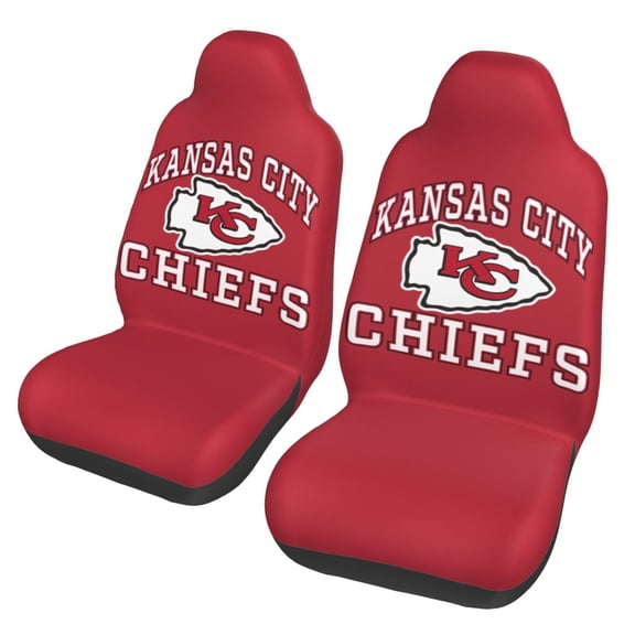Kansas_City Two-Pack Football Team Themed Car Seat Covers, Fan Gift, Easy to Install, Suitable for Cars, Sedans, Vans, SUVs, and Trucks