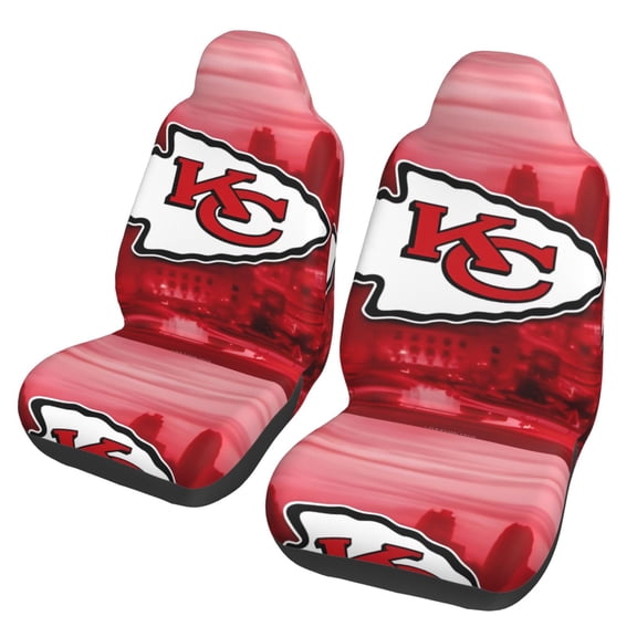 Kansas_City Two-Pack Football Team Themed Car Seat Covers, Fan Gift, Easy to Install, Suitable for Cars, Sedans, Vans, SUVs, and Trucks