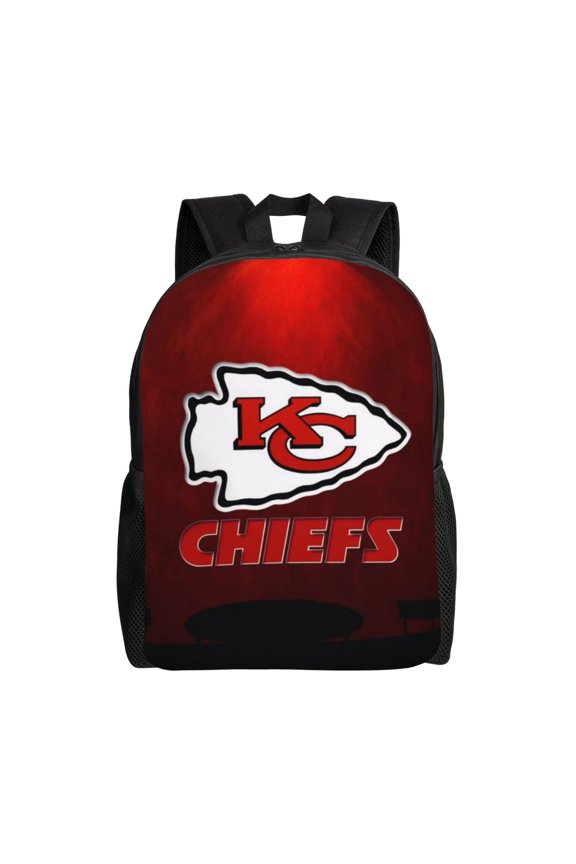 Kansas_City Youth Large Capacity Backpack Multifunctional Travel Backpack Waterproof Schoolbag Laptop Bag Men and Women Sports Backpack American Football Fan Gift