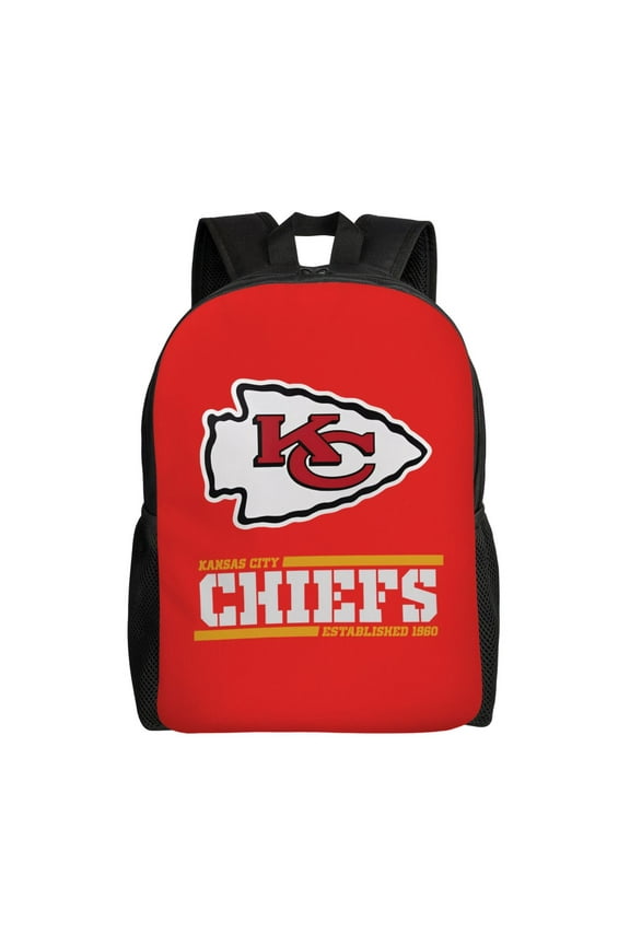 Kansas_City Youth Large Capacity Backpack Multifunctional Travel Backpack Waterproof Schoolbag Laptop Bag Men and Women Sports Backpack American Football Fan Gift