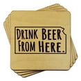 thumbnail image 1 of Torched Wood Drink Beer Coaster (Set of 4) Kansas Map 4"x4" Brown, 1 of 3