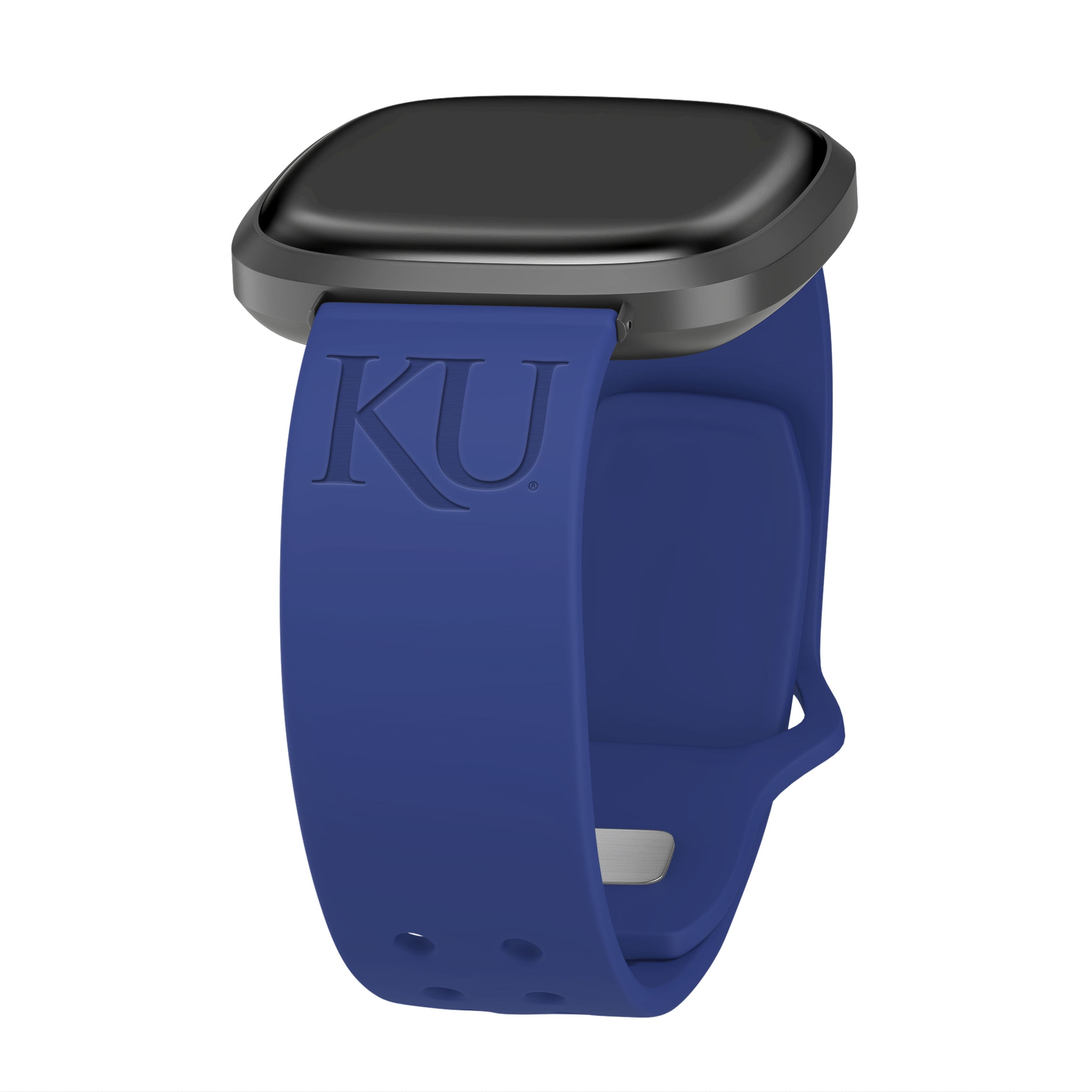 Kansas Engraved Silicone Unisex Watch Band for Fitbit Versa 3 and Sense (Blue) by Affinity Bands