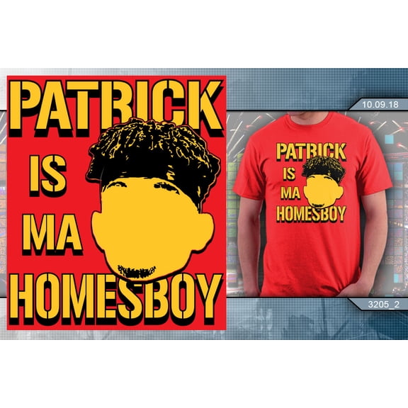 Kansas Football " PATRICK IS MA HOMESBOY" T-Shirt (Large, Red)