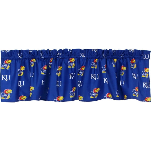 Kansas Jayhawks 100% Cotton, 84" x 15" Curtain Valance, 1 Panel