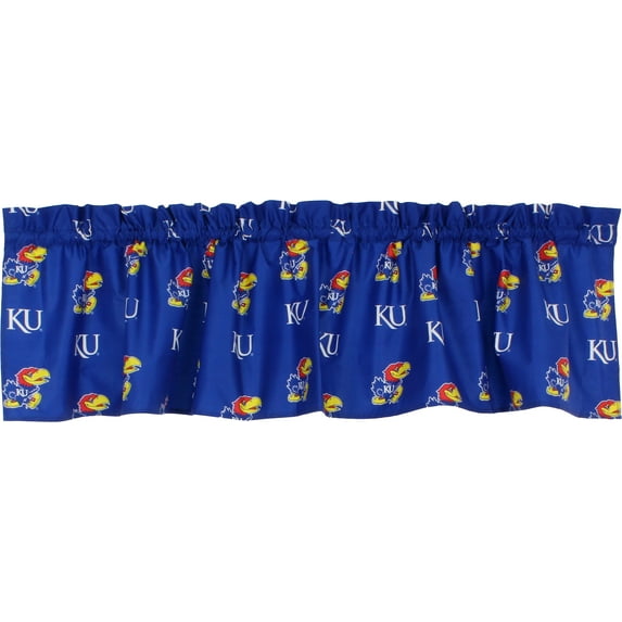 Kansas Jayhawks 100% Cotton, 84" x 15" Curtain Valance, 1 Panel