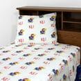 thumbnail image 1 of Kansas Jayhawks 100% cotton, 4 piece sheet set - flat sheet, fitted sheet, 2 pillow cases, Full, White, 1 of 2