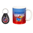 thumbnail image 1 of Kansas Jayhawks 11oz. Ceramic Coffee Cup & Leather Keychain Gift Set, 1 of 3