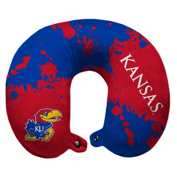 Kansas Jayhawks 12'' x 13'' Splatter Print Polyester Travel Pillow
