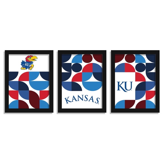 Kansas Jayhawks 12" x 16" Framed Minimalist Print Set