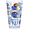 thumbnail image 1 of Kansas Jayhawks 16oz. Allover Print Pint Glass, 1 of 1