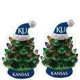 thumbnail image 1 of Kansas Jayhawks 2-Pack 4" Ceramic LED Christmas Tree Set, 1 of 3