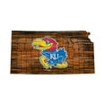 thumbnail image 1 of Kansas Jayhawks 23.5" x 23.5" Distressed State with Logo Sign, 1 of 2