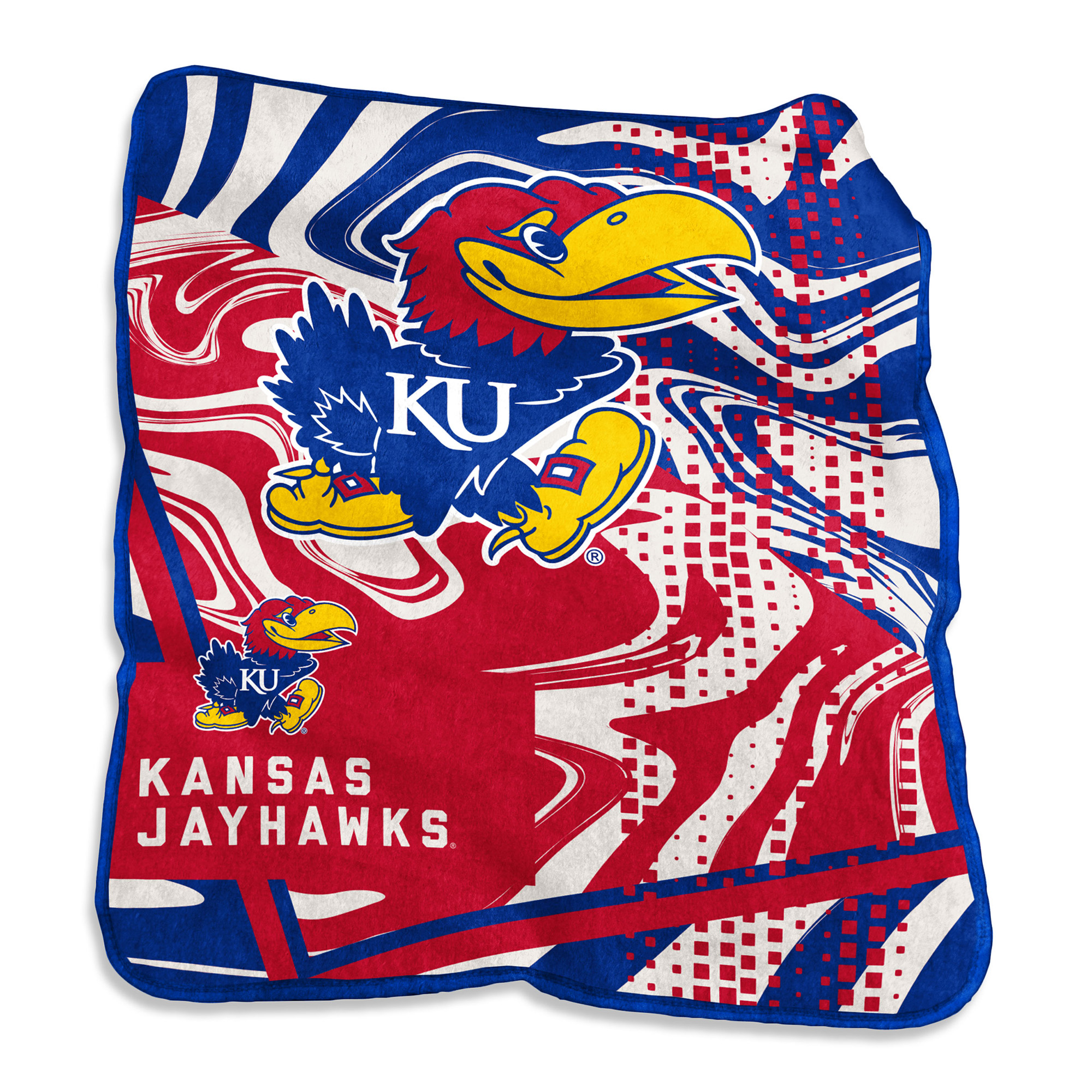 Kansas Jayhawks 50" x 60" Swirl Raschel Throw Blanket