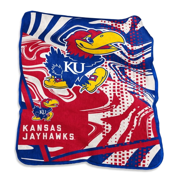 Kansas Jayhawks 50" x 60" Swirl Raschel Throw Blanket