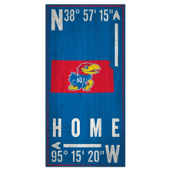 Kansas Jayhawks 6'' x 12'' Team Coordinate Sign