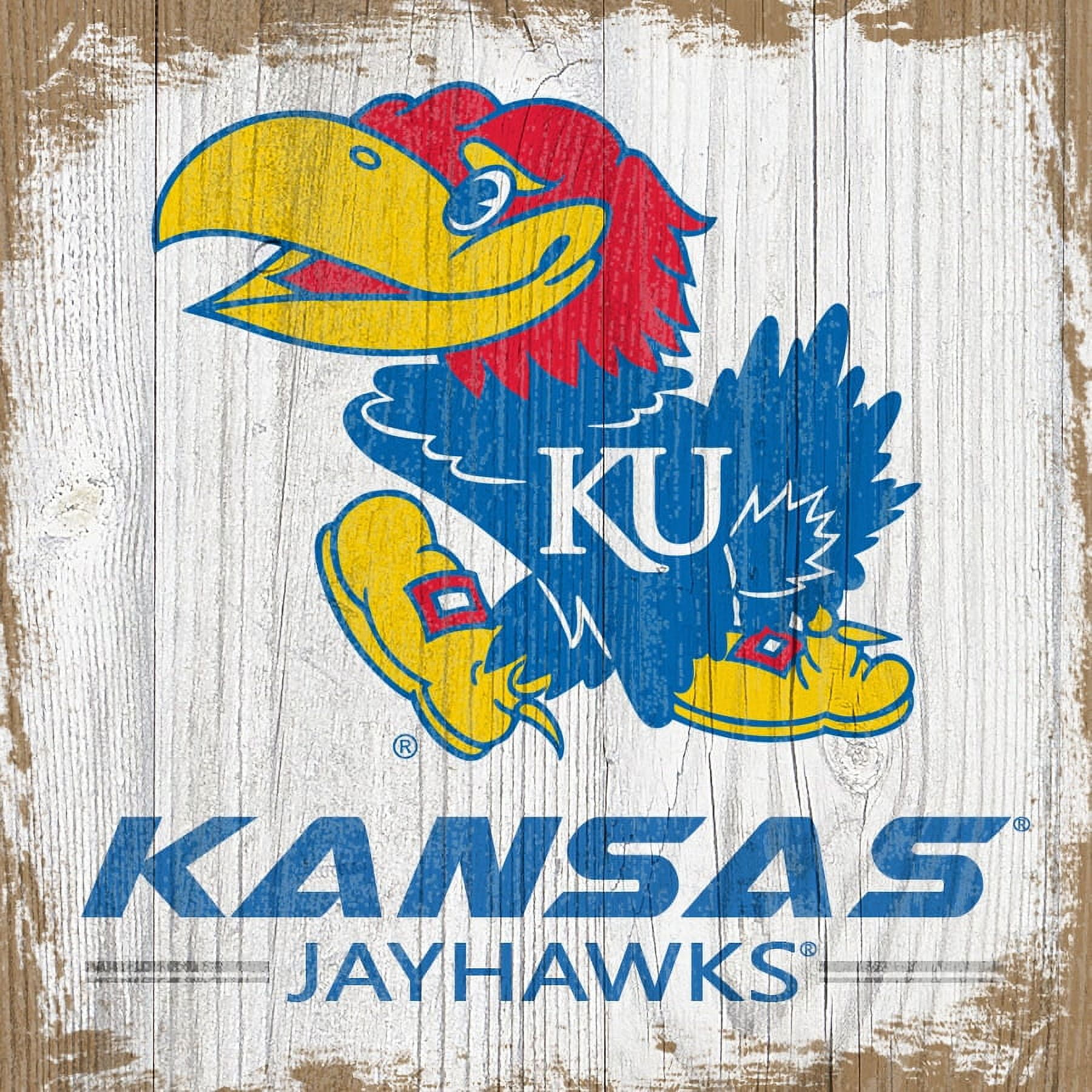Kansas Jayhawks 6'' x 6'' Team Logo Block