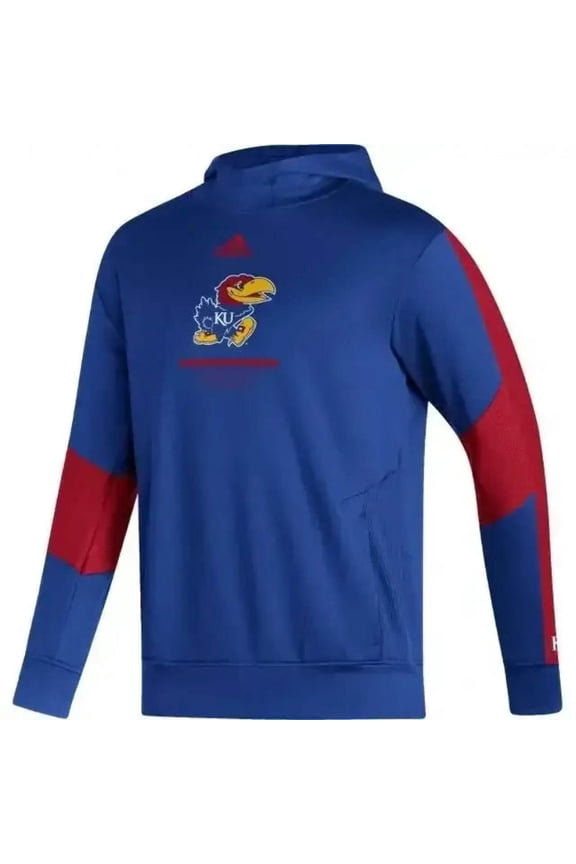 Kansas Jayhawks Adidas blue and red hooded sweatshirt or hoodie NEW
