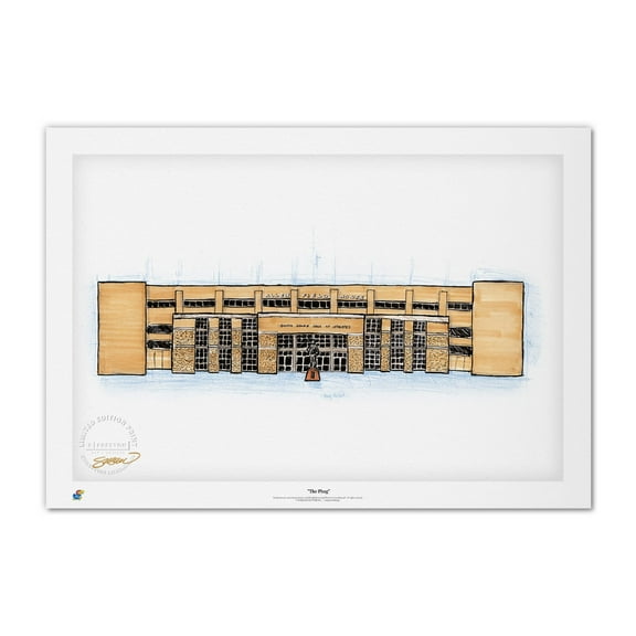 Kansas Jayhawks Allen Fieldhouse Sketch Limited Edition 36'' x 24'' Limited Edition Fine Art Print