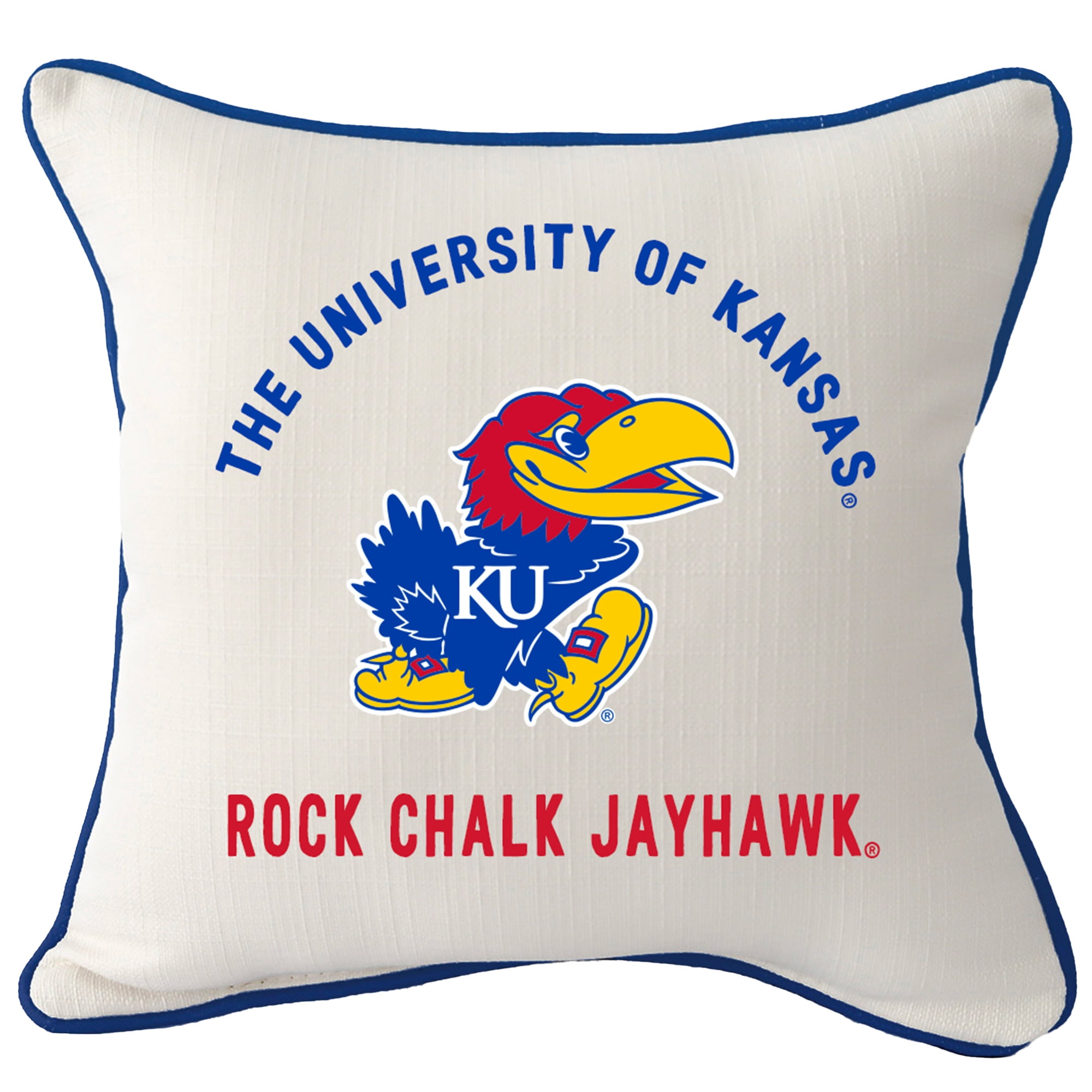 Kansas Jayhawks Arched Square Piped Pillow