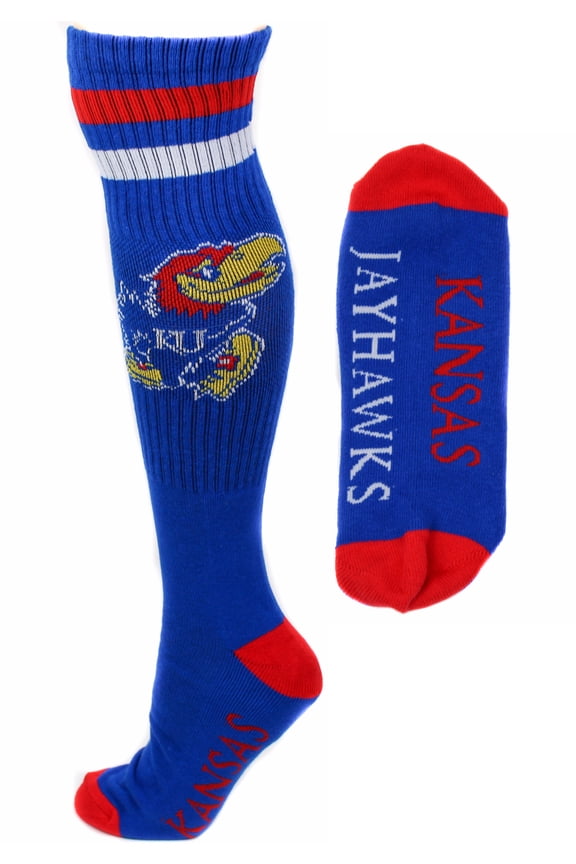 Kansas Jayhawks Blue Tube Socks - Donegal Bay - Unisex - One Size - Knee-High