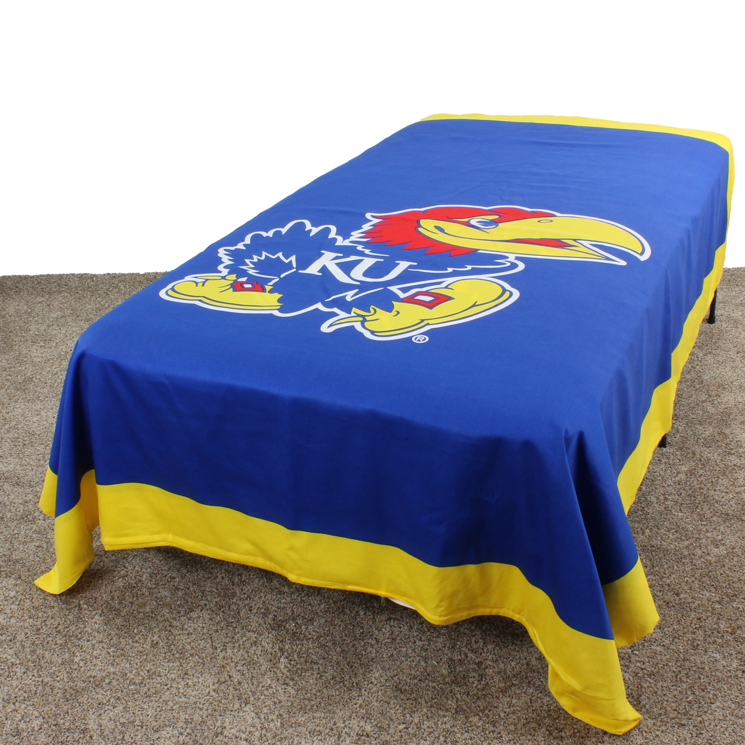Kansas Jayhawks Duvet Cover / Summer Blanket, 2 Sided Reversible, 100% Cotton, 86" x 96", Queen