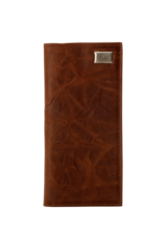 Kansas Jayhawks Leather Secretary Wallet with Concho - Brown