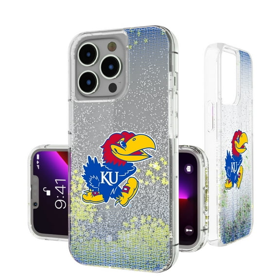 Kansas Jayhawks Linen Logo iPhone Glitter Case