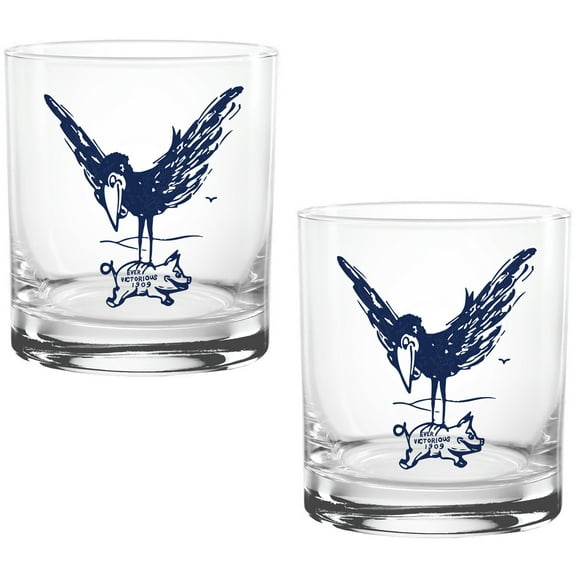 Kansas Jayhawks Two Pack 14oz. Vault Sketch Rocks Glass Set