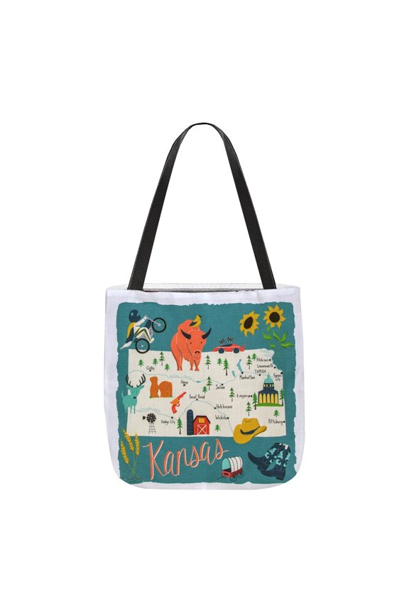 Kansas Map 18" Tote Bag