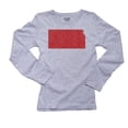 thumbnail image 1 of Kansas Red Republican - Election Silhouette Women's Long Sleeve Grey T-Shirt, 1 of 2