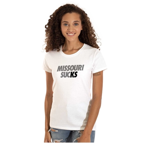 Kansas Rivalry Funny Missouri Sucks Women's Plus Size Shirt Brisco Brands 2X