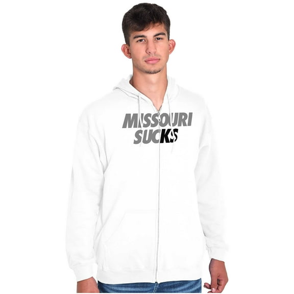 Kansas Rivalry Funny Missouri Sucks Unisex Plus Size Zip Hoodie Brisco Brands 2X