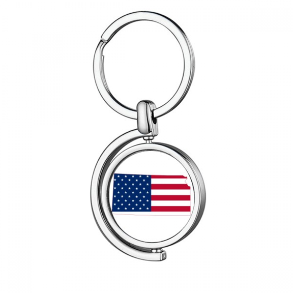 Kansas Rotating Keychain Metal Keyring Holder