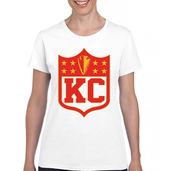 Kansas Shield T-Shirt Champions Game Day Fantasy Football K.C. Fan Women's Tee