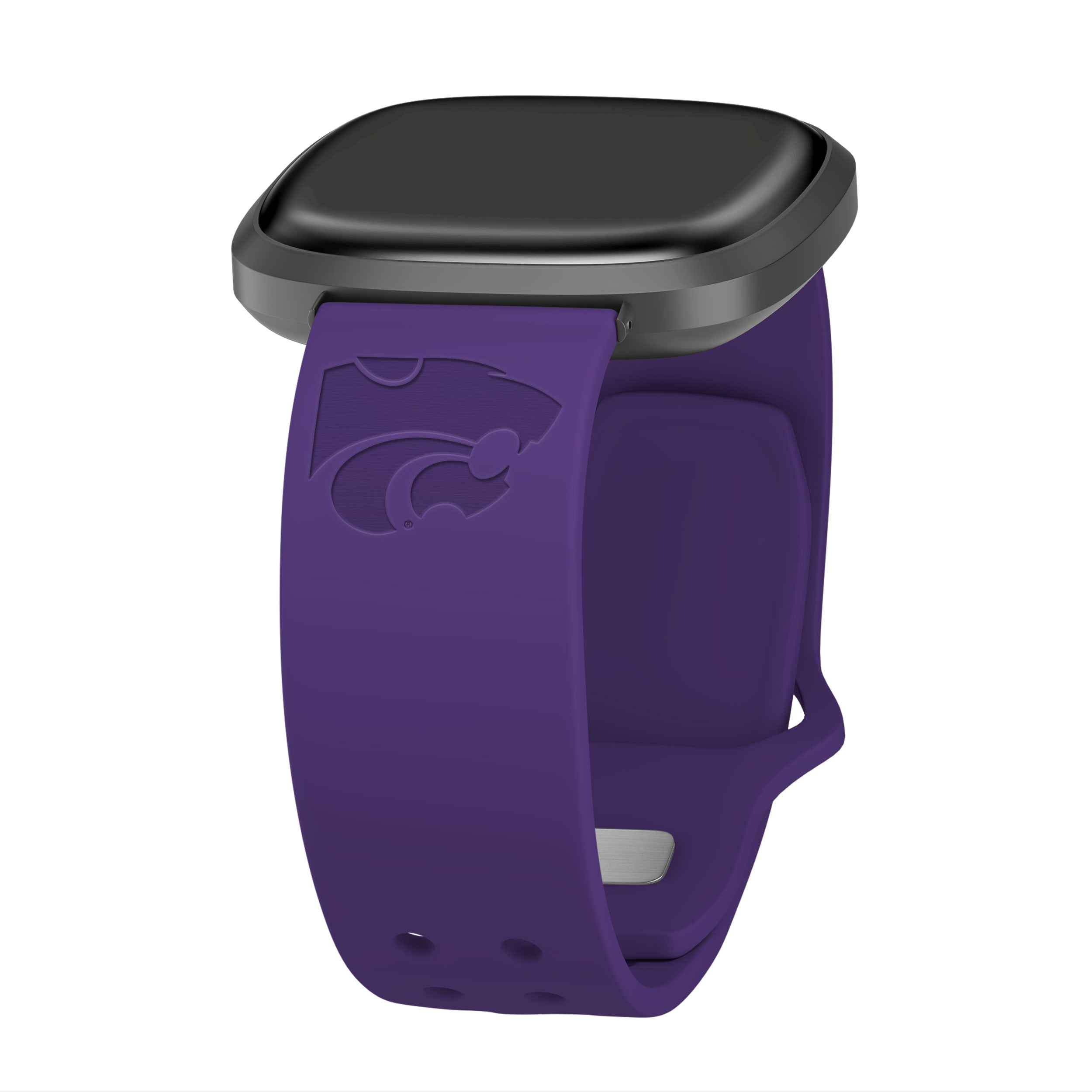 Kansas State Engraved Silicone Unisex Watch Band for Fitbit Versa 3 and Sense (Purple) by Affinity Bands