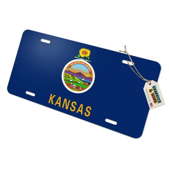 Kansas State Flag Novelty Metal Vanity Tag License Plate
